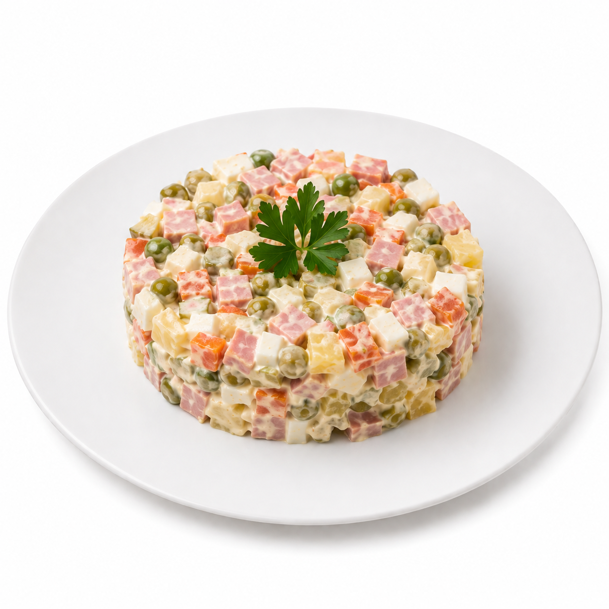 Салат Оливье классический с ветчиной (в стол)